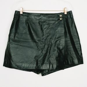 Wilsons Leather | High-Rise Black Leather Skort